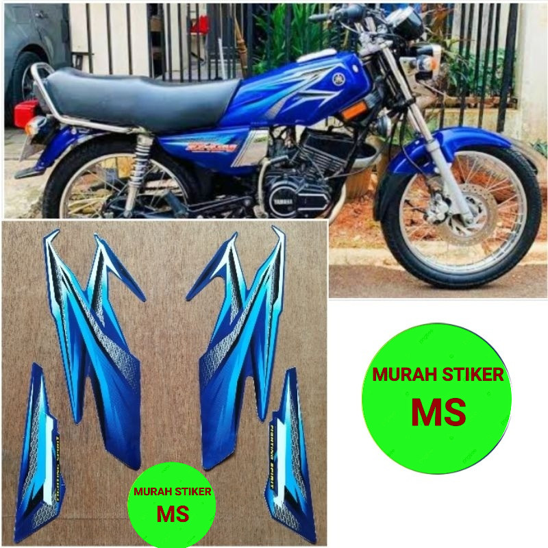 Striping Original Yamaha RX King biru tahun 2005