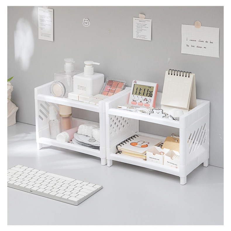 Rak Serbaguna Portable Murah / Meja Plastik Kosmetik Mini / Rak Meja Kecil Multifungsi