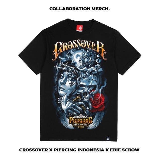 [HOT] COLLABORATION MERCH CROSSOVER X PIERCING INDONESIA X EBIE SCROW Tee