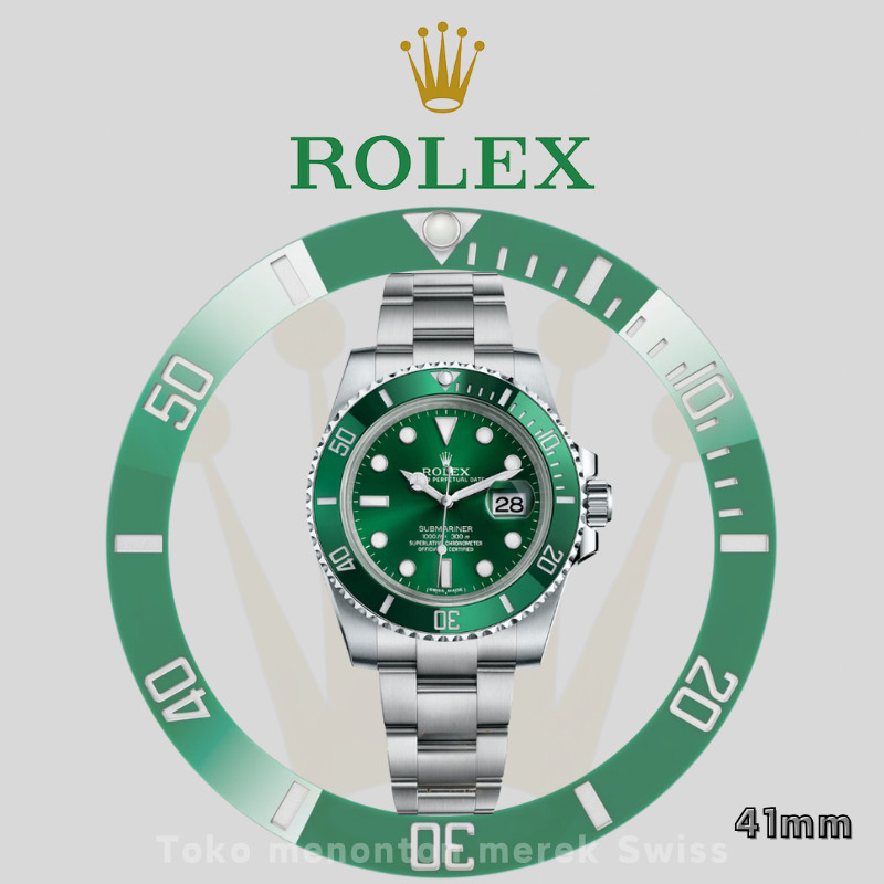 Rolex【Rolex 100% Asli】Original Jam Tangan Rolex Submariner 116610lv-0002 Automatic 18CT Teflon Mater