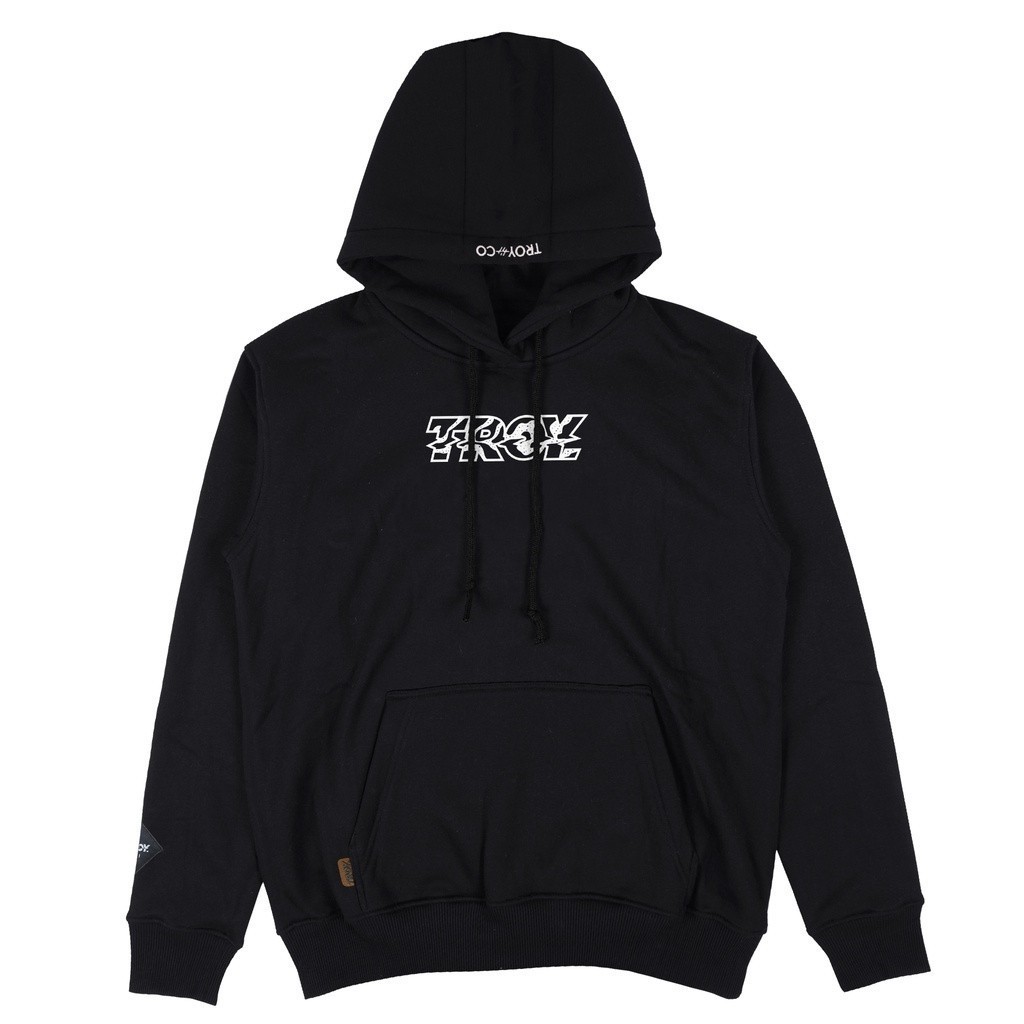 Troy Company Sweater Hoodie Black Lutande -  Jaket Hoodie Pria Hitam KH 248