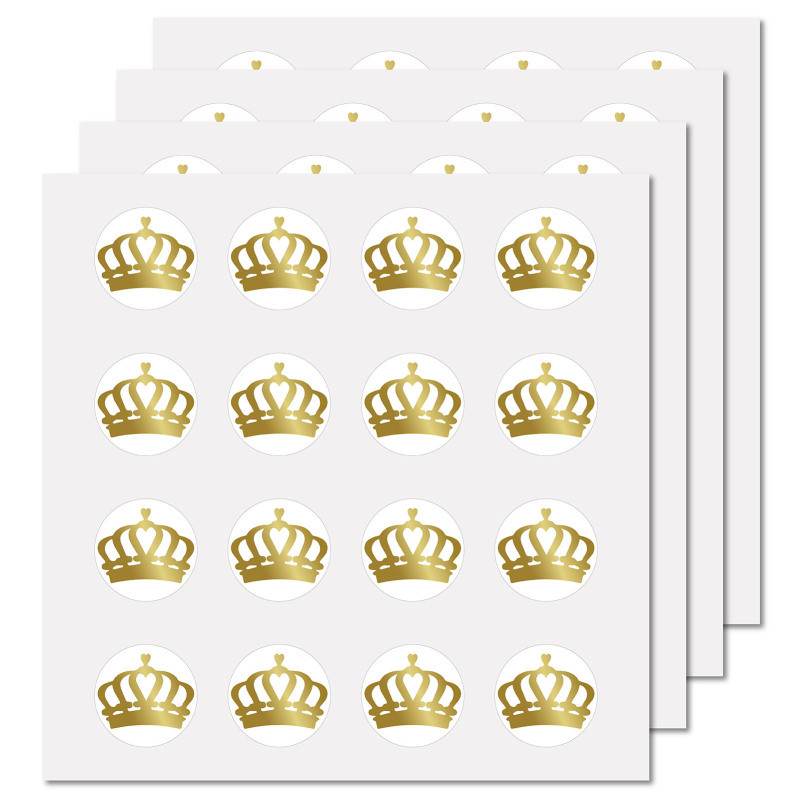 

128Pcs Crown Stickers Gold Crown Vinyl Decal Self-Adhesive Waterproof Sticker for Water Bottles Laptop Luggage Cup Computer