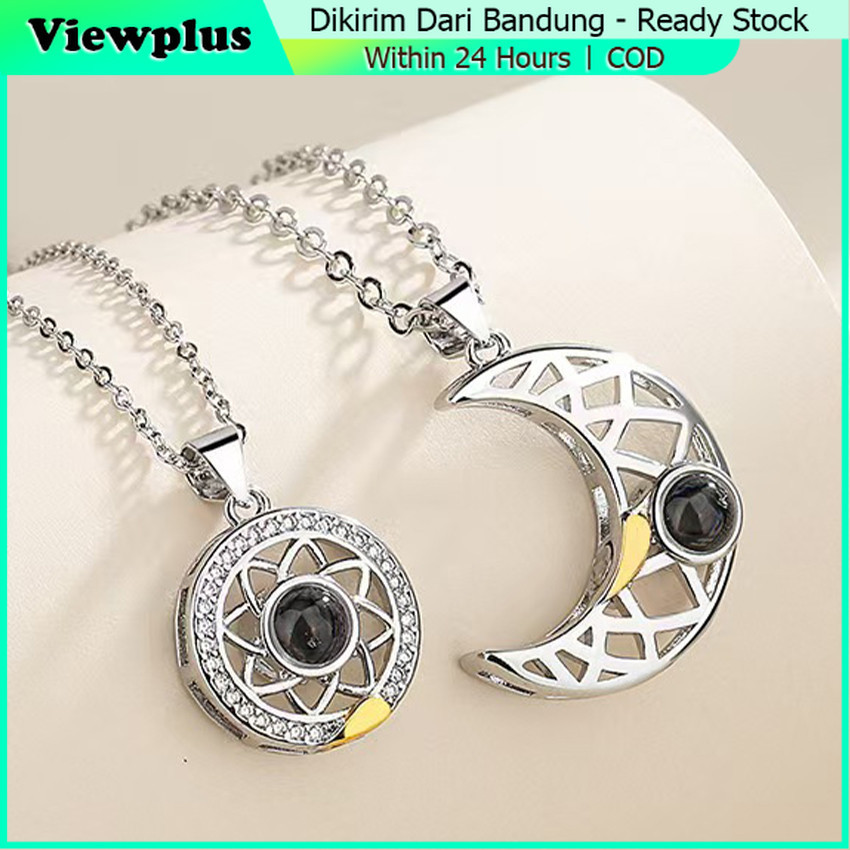 2PCS Kalung Pasangan Couple Magnet Proyeksi Kreatif Kalung Couple