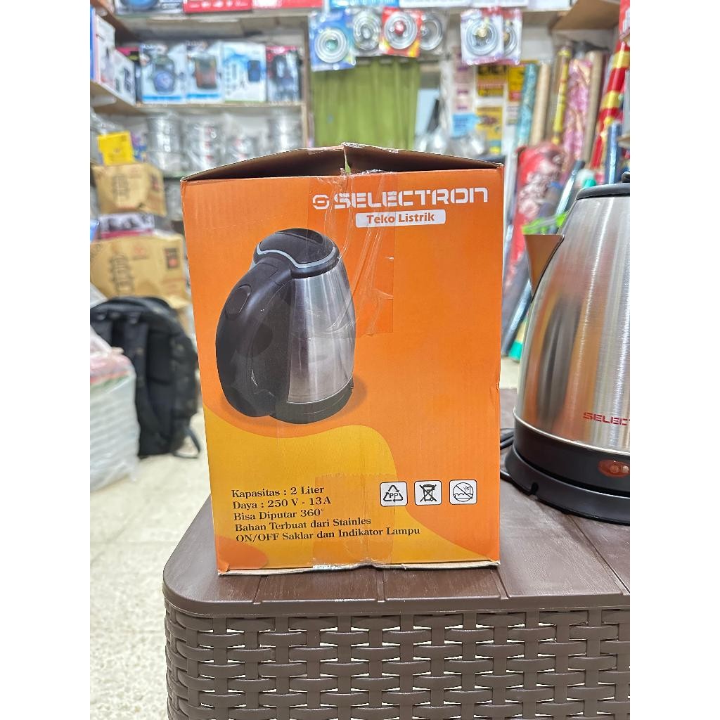 SELECTRON Teko Listrik 2 Liter Pemanas Air Otomatis Stainless Termos Listrik