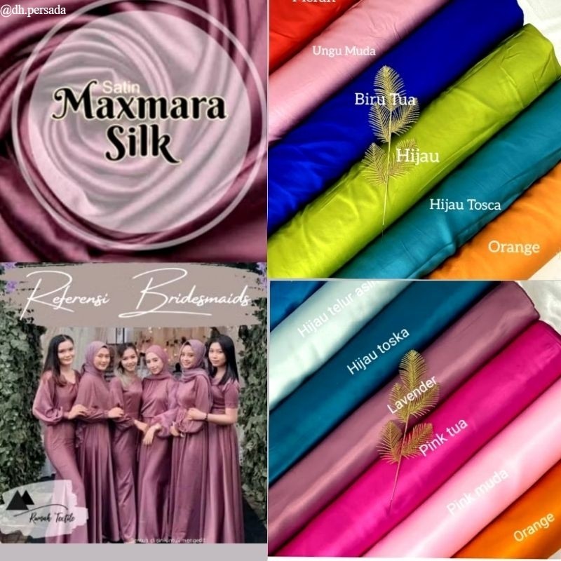 Kain Satin Maxmara Premium Kain Furing Dalaman Kebaya