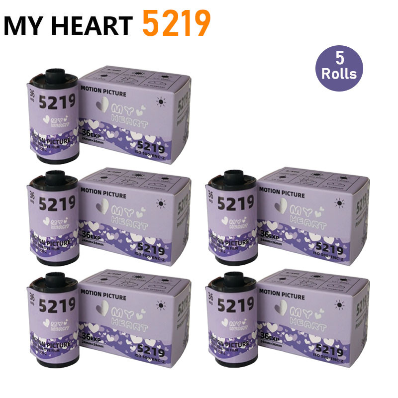 1/3/5/10 Rolls My Heart 5219 135 Color Cinema Film Light Roll Iso 500 36 Exp ECN2 Suitable for Film 