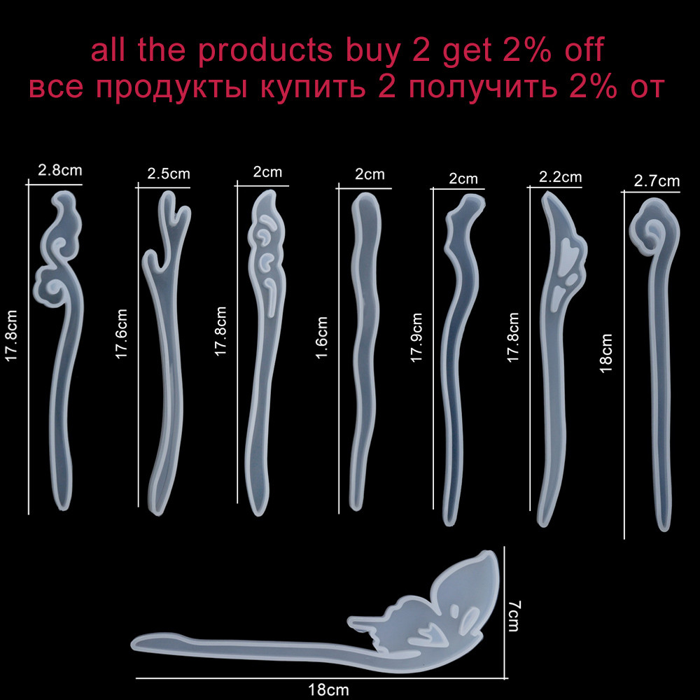 

1Pcs Hairpin Hair Stick Silicone Mold Lady Headdress Hair Pin Epoxy Resin Mold For DIY Hair Decoration Crafts Making Tools