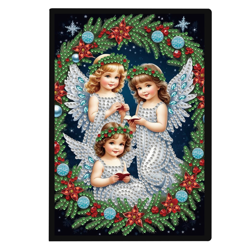 

Diamond Art Painting Notebook Kits,DIY Christmas Angels Diamond Dots Notebook for Adults,Journals for Creative Home office Gift