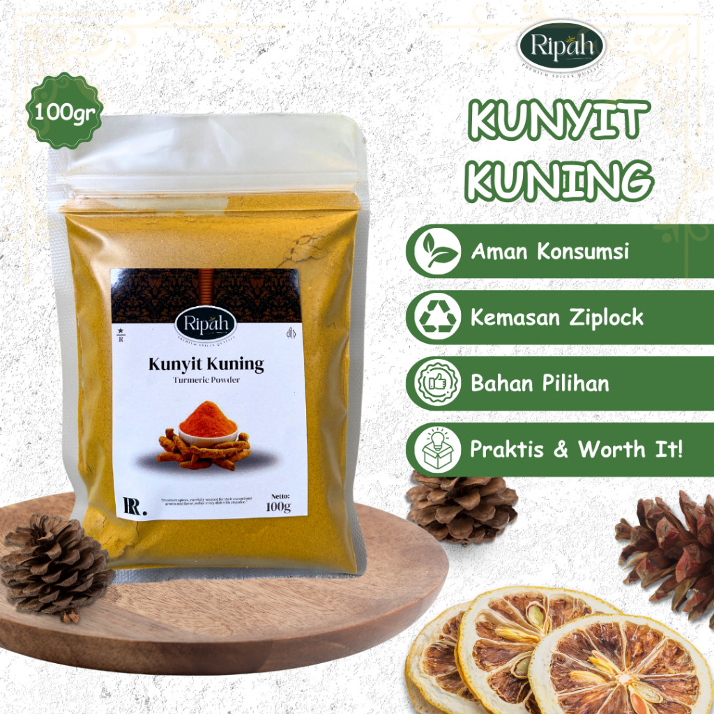 

100gr Kunyit Bubuk Murni / Turmeric Powder / Ground Turmeric / Ripah Rempah PREMIUM QUALITY