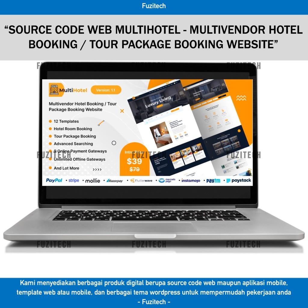 SOURCE CODE APLIKASI WEB MULTIHOTEL - MULTIVENDOR HOTEL BOOKING / TOUR PACKAGE BOOKING WEBSITE D86 F