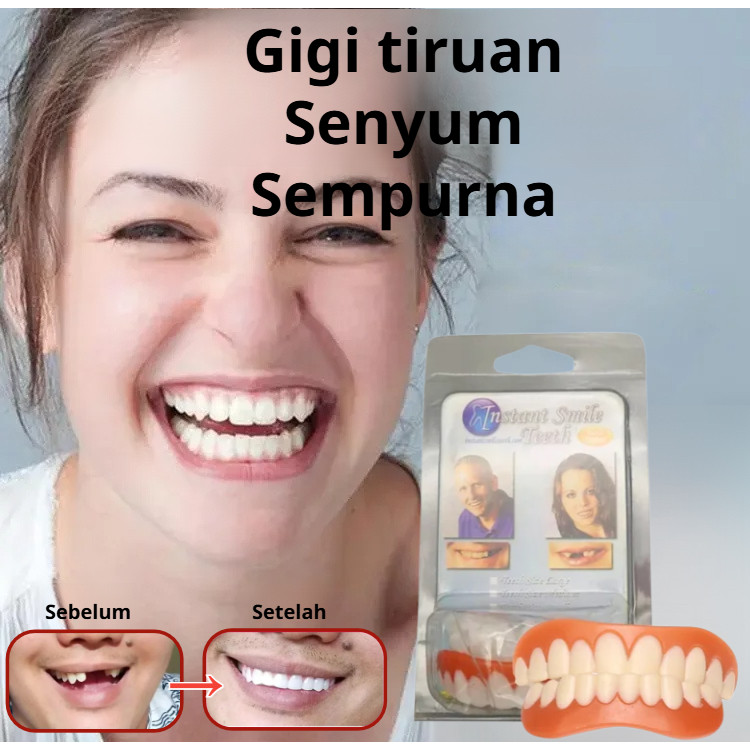 [Pengiriman 24 Jam + COD]gigi palsu lepas pasang authentic instan atas bawah ori asli atasi ompong g