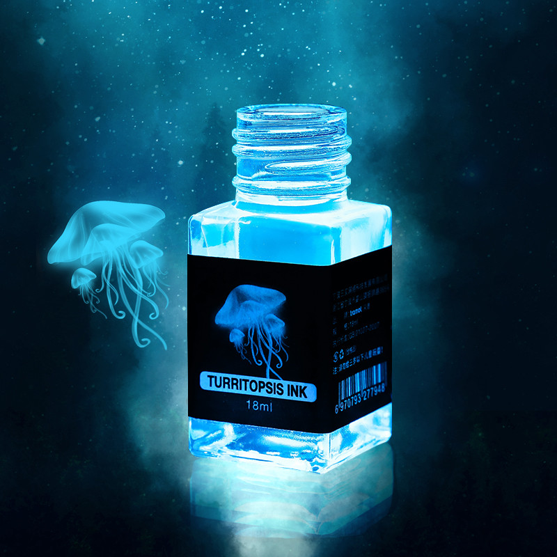 

18ml Turritopsis Nutricula Invisible Ink Bottle for Fountain Pen Mysterious Lighthouse Blue Color Visible Under UV School A6714