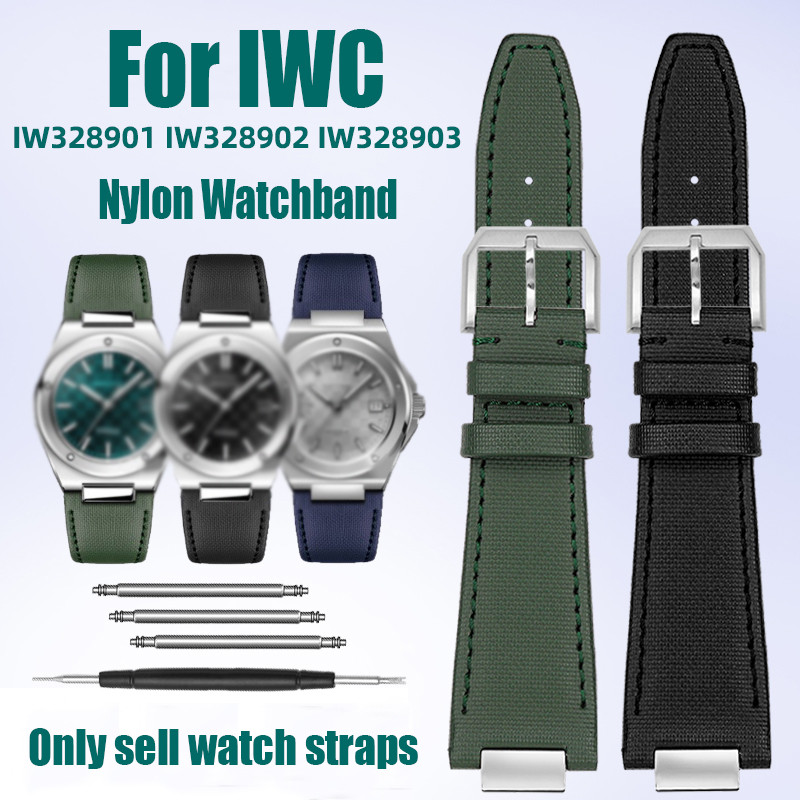 For IWC Engineer IW328903 IW328901 Metal interface Watch band High Quality Nylon Canvas Watch Strap 