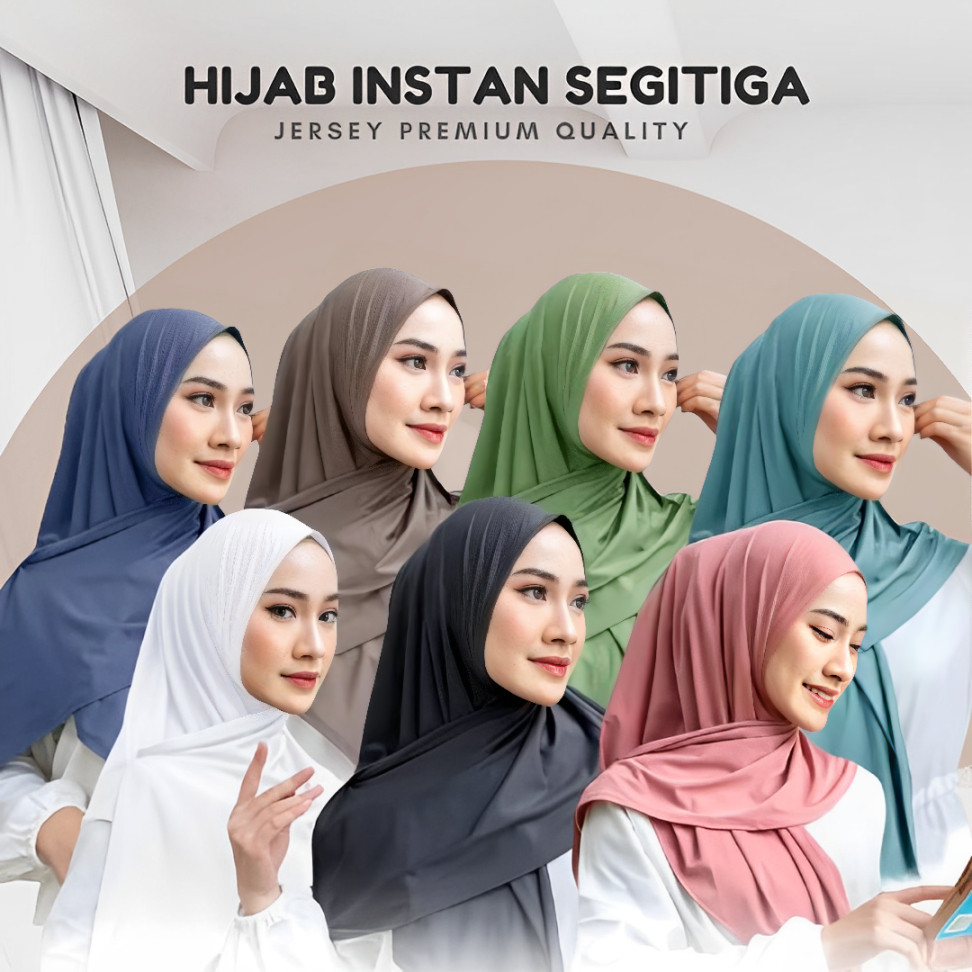 PAKET HEMAT 3 PCS - hijab instan segitiga oval /segitiga jersey hijab instan jersey/jilbab segitiga 