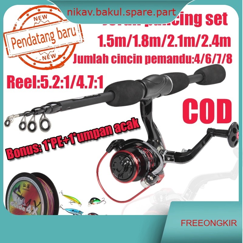 FISHING pancing set joran pancing 1.8-2.1m  reel pancing Memancing laut pancingan set lengkap fishin