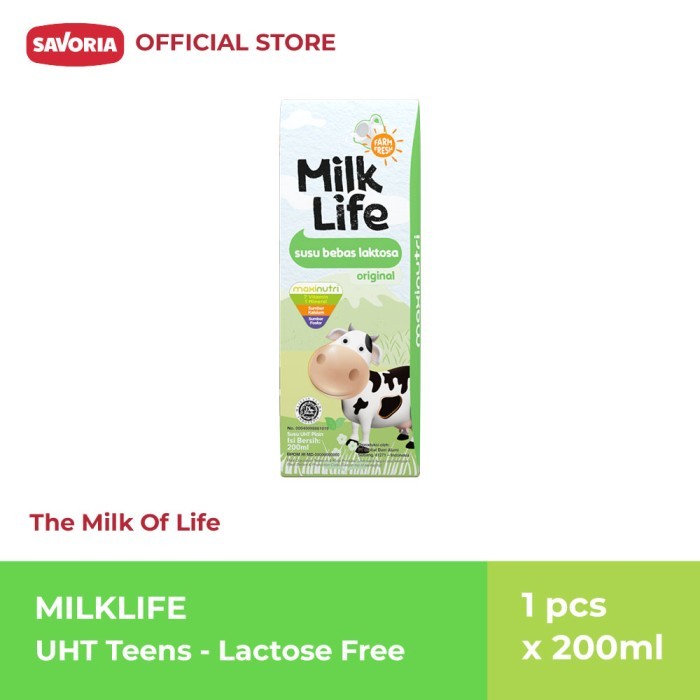 

MilkLife UHT Teens Lactose Free Milk - Susu Bebas Laktosa 200ml