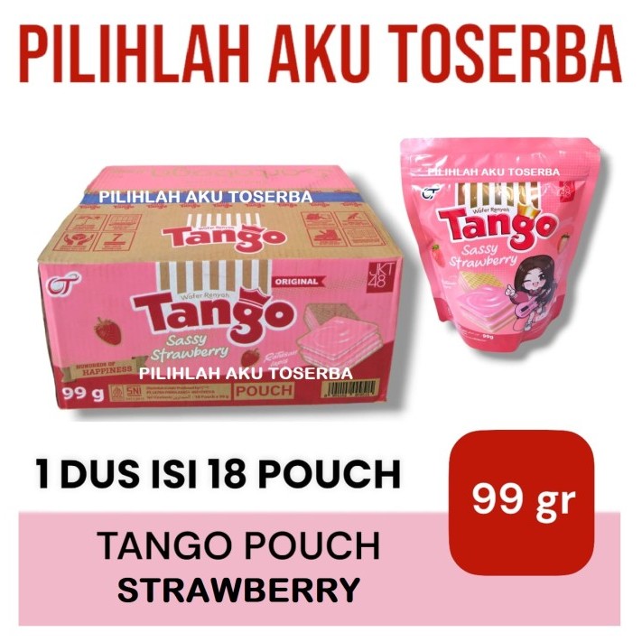 

WAFER TANGO POUCH STRAWBERRY 100 gr - ( HARGA 1 DUS ISI 18 POUCH )