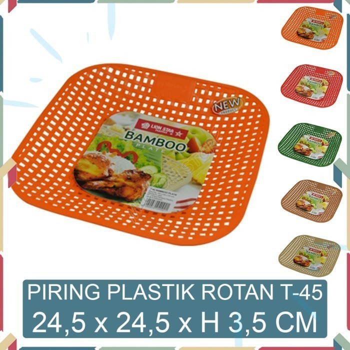 LUXTON Lion Star Piring Plastik Rotan Anyaman Bamboo Plate T-45 01 LionStar Plastik Berkualitas Mura