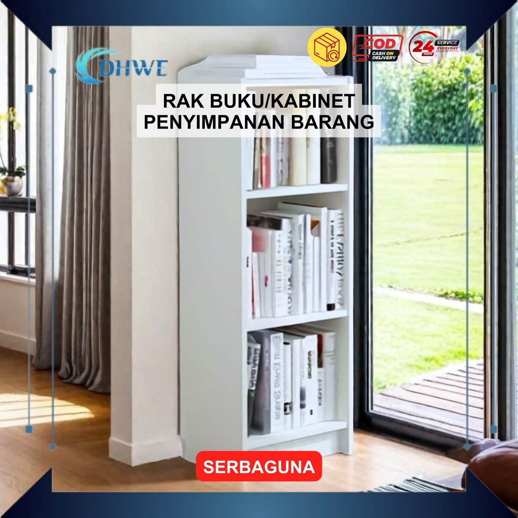 DHWE - Rak Buku Kabinet Susun Persegi Rak Buku Kekinian Untuk Hiasan Vintage Buku Novel Pot Bunga Bi