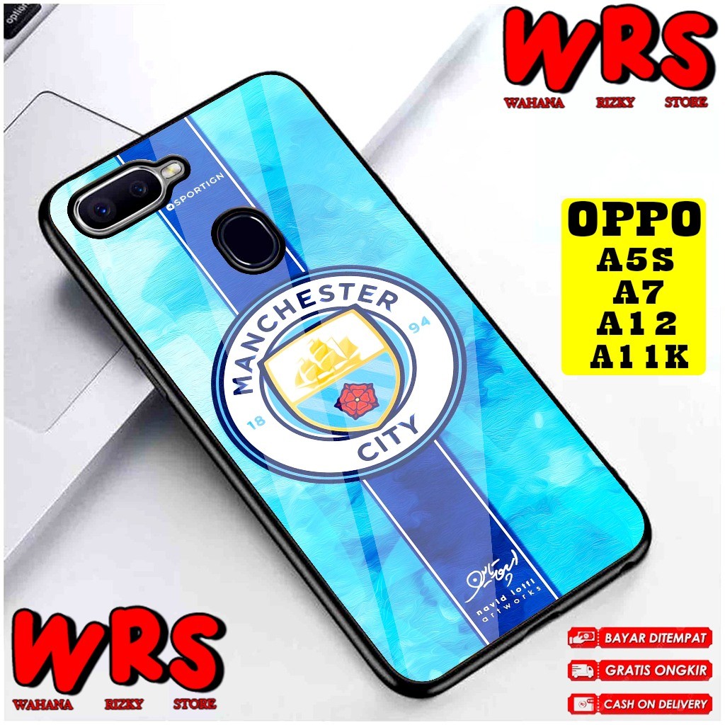 Skin Case  OPPO A3S A1K A5S A7 A11K A12 A5 A9 2020 Motif CLUB BOLA MANCESTER CITY Case Karakter,Anim