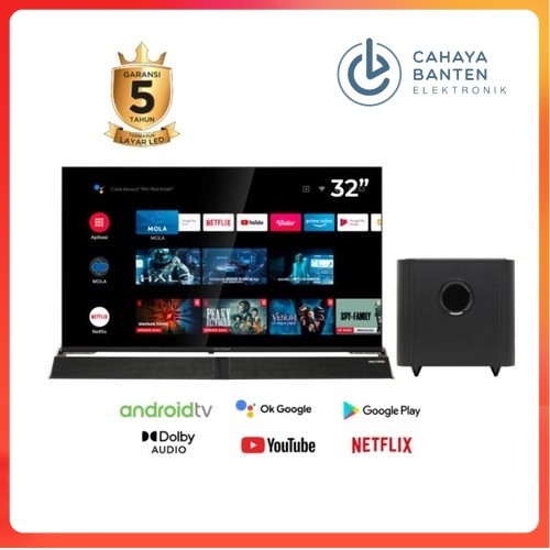 LED POLYTRON 32BG5058 GOOGLE TV SOUNDBAR SPEAKER