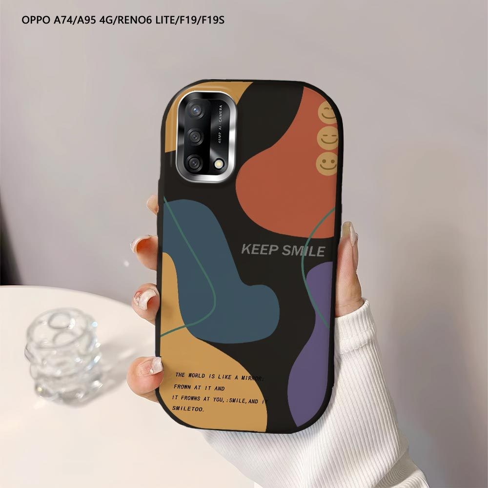 Softcase Untuk OPPO A94 A74 A54 A95 A55 Reno 5F Smile Back Cover Case Soft Original Liquid Silicone 