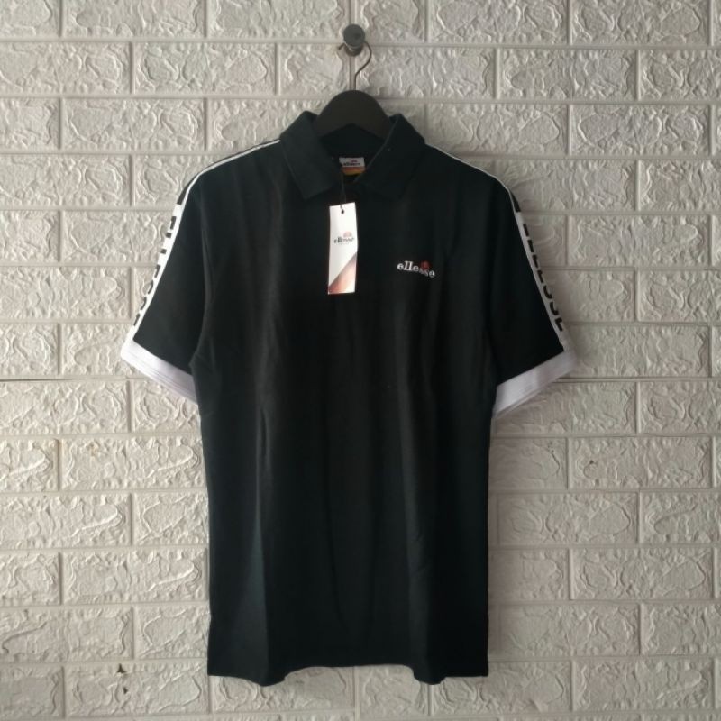 Polo Shirt Ellesse Hitam Taped Sablon