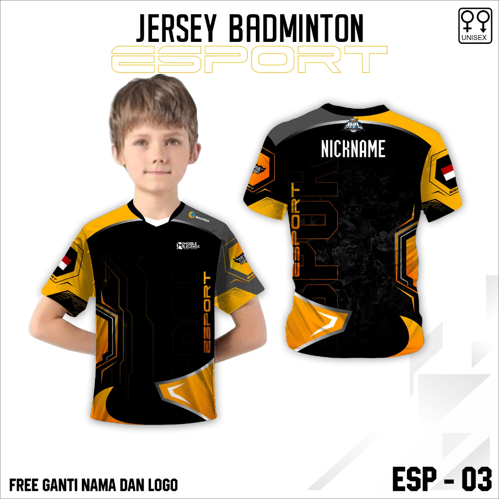 Jersey esport baju mobile legend kaos anak game Jaswa Jersey