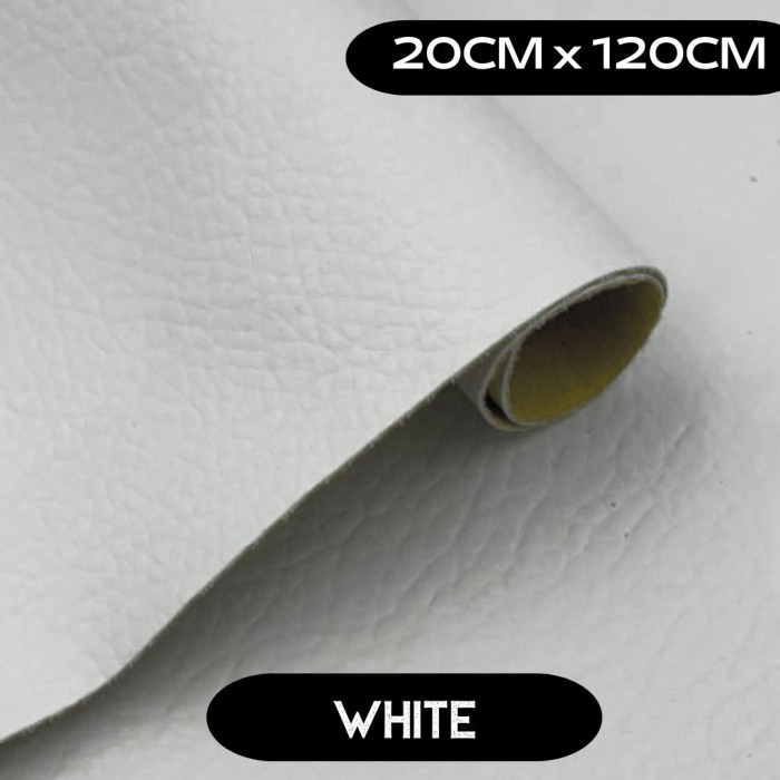 Kulit Untuk Menambal Kursi Sofa Bed Sopa Oscar Lem Perekat Kain Jeruk - Putih GSLM