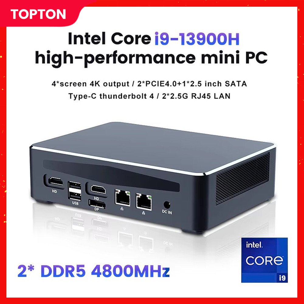 Topton 13th Gen Gaming Mini PC i9 13900H i7 13700H Intel Thunderbolt 4 DDR5 4800MHz PCIE4.0 Gamer Co