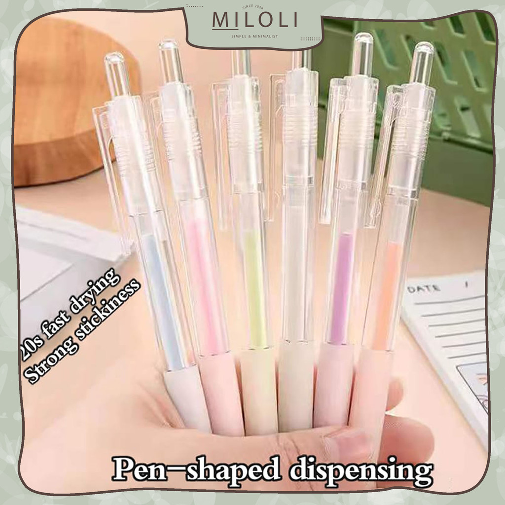 

[MILOLI] 1Pcs DOT GLUE PEN MEKANIK Stick Solid Transparant Rectrable DIY Scrapbook Journal BuJo Kits - F0292