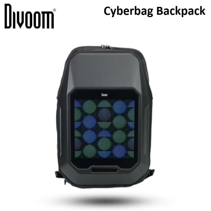 DIVOOM Cyberbag Pixel Art LED Backpack - Tas Ransel dengan LED Pixel Art 64 x 64