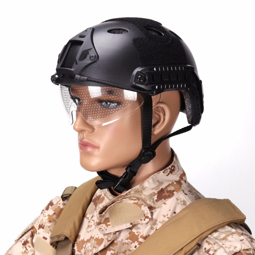 Tactical Helmet Cover Helmet Accessories Fast Jumping Protective Face Mask Helmet with Goggles Prote