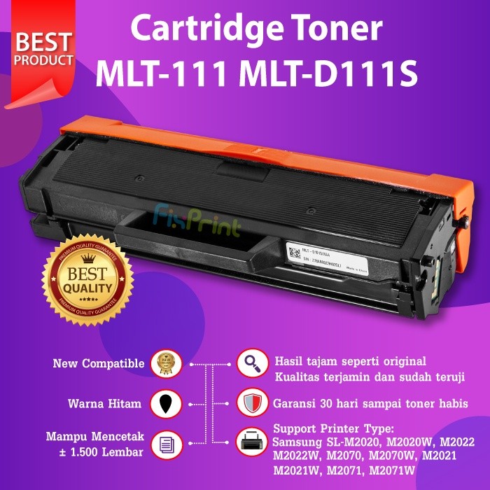 FixPrint Cartridge Toner Compatible Samsung MLT-111 MLT111 MLT-D111S MLT-d111se Black, Printer Samsu