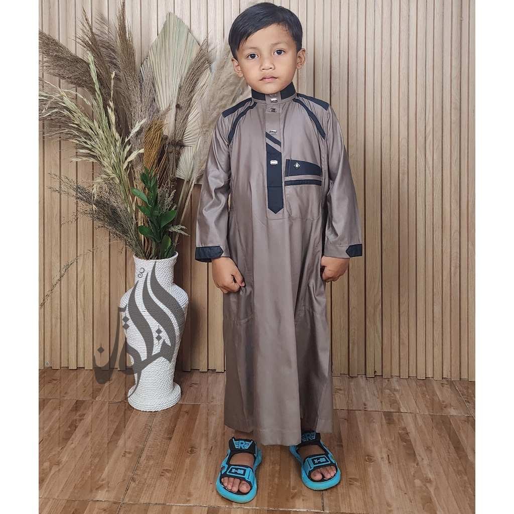 Jubah Anak Laki Laki Jubah Pria Gamis Modis Baju Muslim Stylish Tangan Panjang Ja018 Alwaan