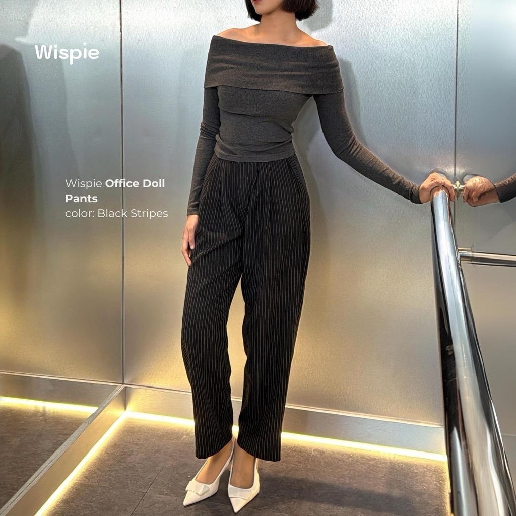 Wispie Office Doll Pants | Celana Panjang Kantor Kerja Kuliah Formal Wanita Kulot Loose Pants Highwa