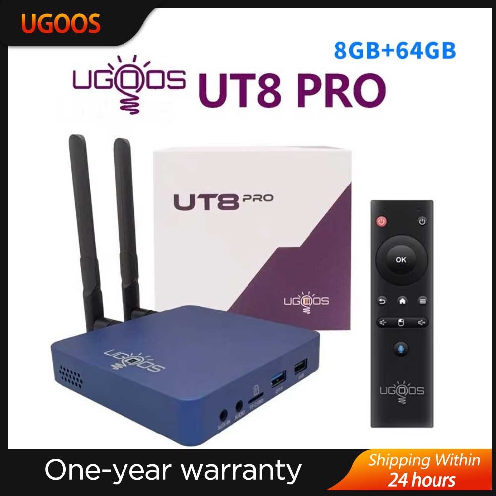 2024 UGOOS UT8 PRO Smart TV BOX Android 11.0 DDR4 8GB RAM 64GB ROM RK3568 WiFi6 Media Player BT Voic