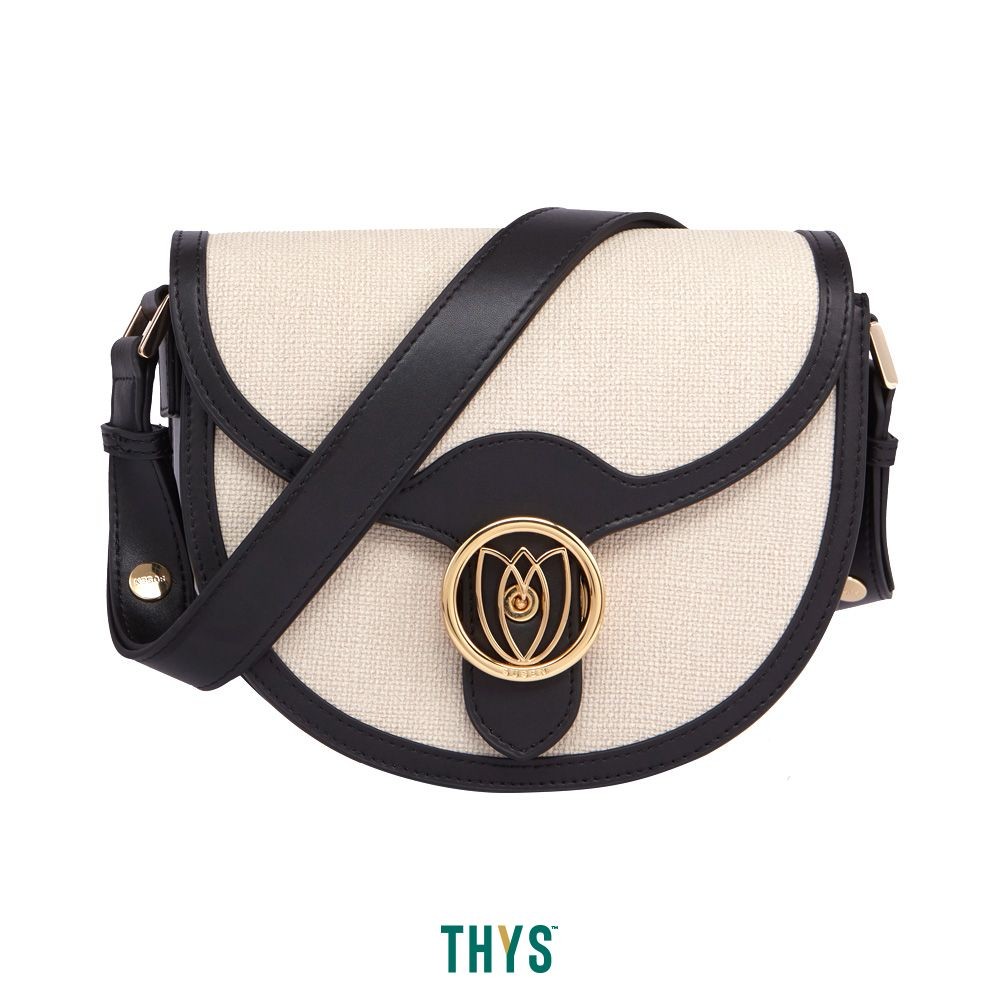 Susen Tas Selempang Canvas Lotus Half Moon 2005 - Hitam