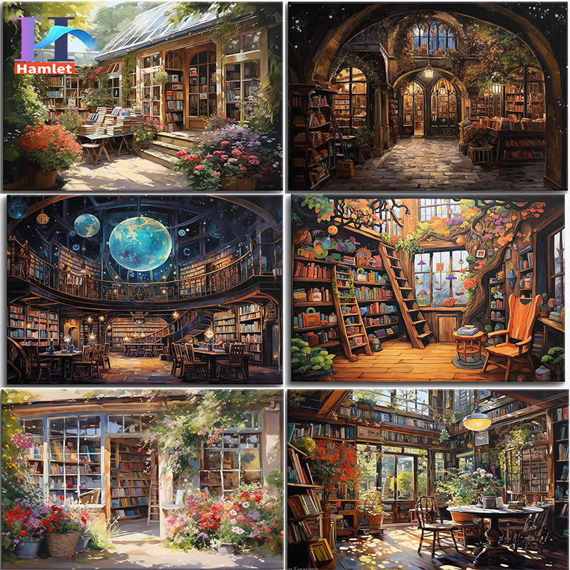 

Hamlet Paint by numbers Kit Handpainted Canvas Painting Bookstore Acrylic Paint Painting By numbers For Adults Gift Home Decor