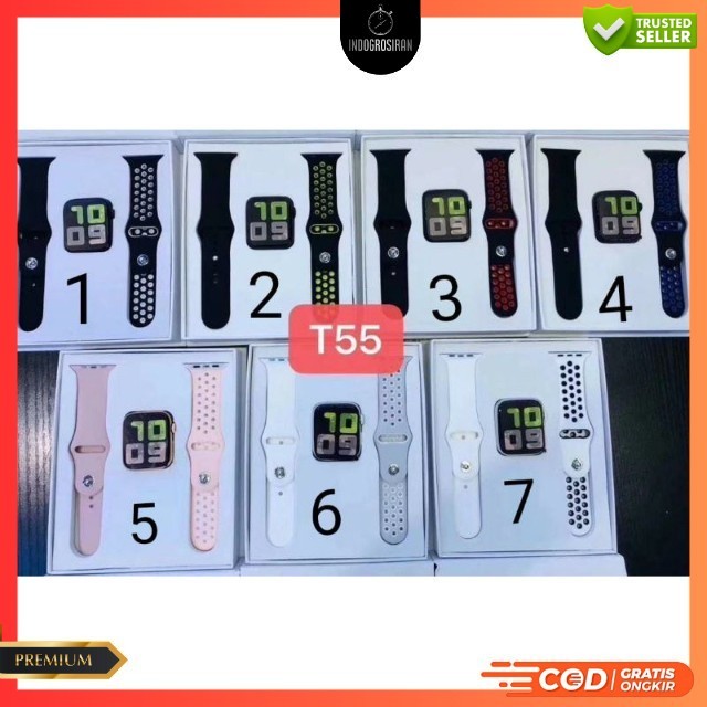 [ COD ] Jam Tangan Wanita / Pria T55 Smart Watch Terbaru Dan Terlaris