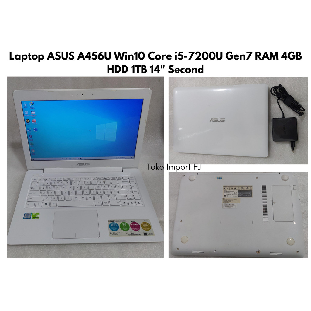 Laptop ASUS A456U Win10 Core i5-7200U Gen7 RAM 4GB HDD 1TB 14" Second