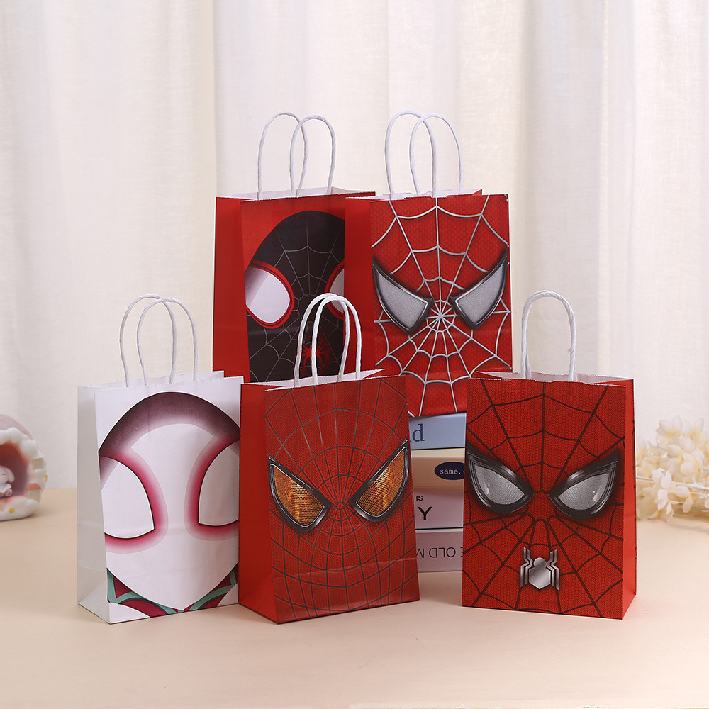 

New Spiderman Superhero Tote Bags Paper Candy Gifts Packaging Bags Kid Boy Birthday Party Decoration Baby Shower Supplies