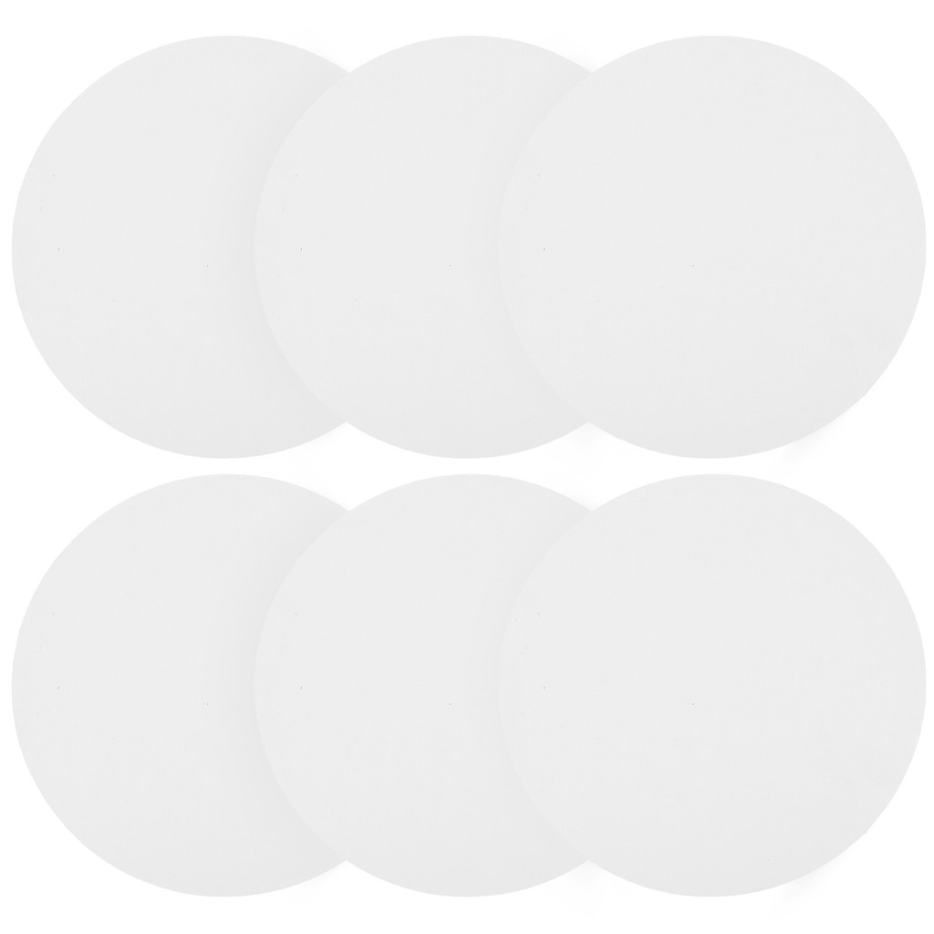 

6PCS Canvas Drawing Board 20CM Round Canvas Panel Boards for Painting Oil Wet Media DIY Craft Supplies White