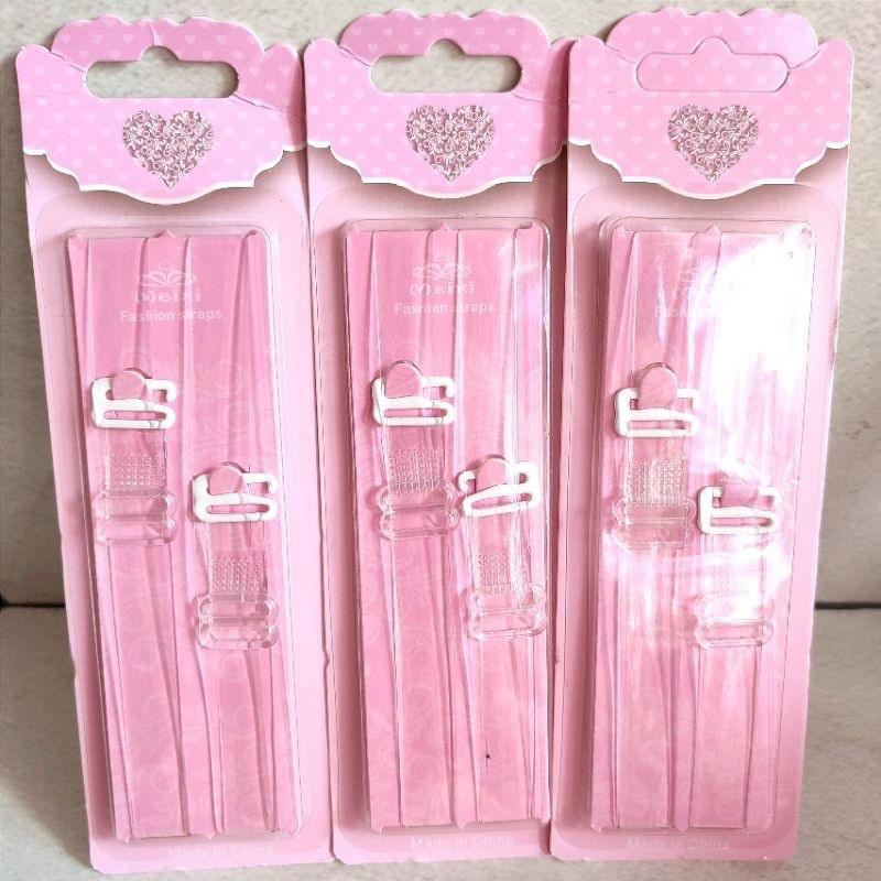 Tali BH Fashion Straps Transparan Mika Pink