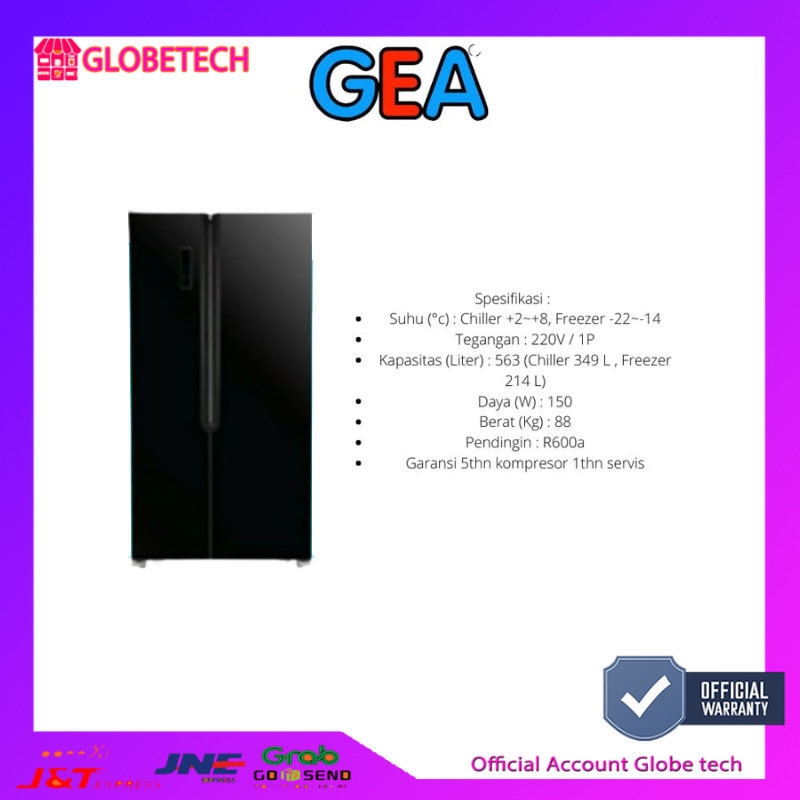 KULKAS SIDE BY SIDE GEA 563 INVERTER GARANSI RESMI