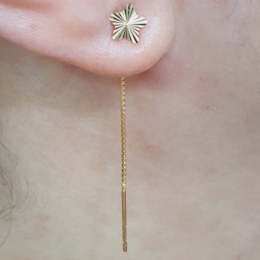 anting tusuk koncer model gantung star polos emas 70% 700 70 % 16k