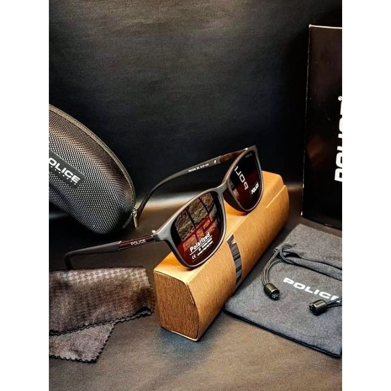 KACAMATA SUNGLASSES POLICE 1216 LENSA POLARIZED ASLI LENTUR ANTI PATAH FULLSET -RZ