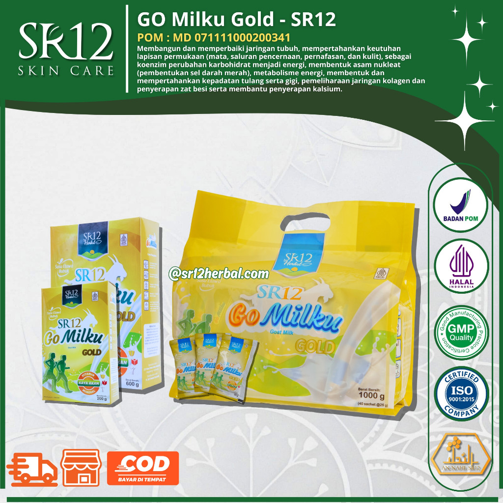 

GoMilku Gold by SR12 / Go Milku Gold / Susu Kambing Khusus Lansia /