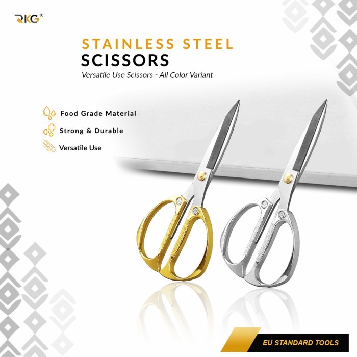 

RKG Gunting Industri Ukuran Besar Pegangan Besar Multifungsi Scissors Stainless
