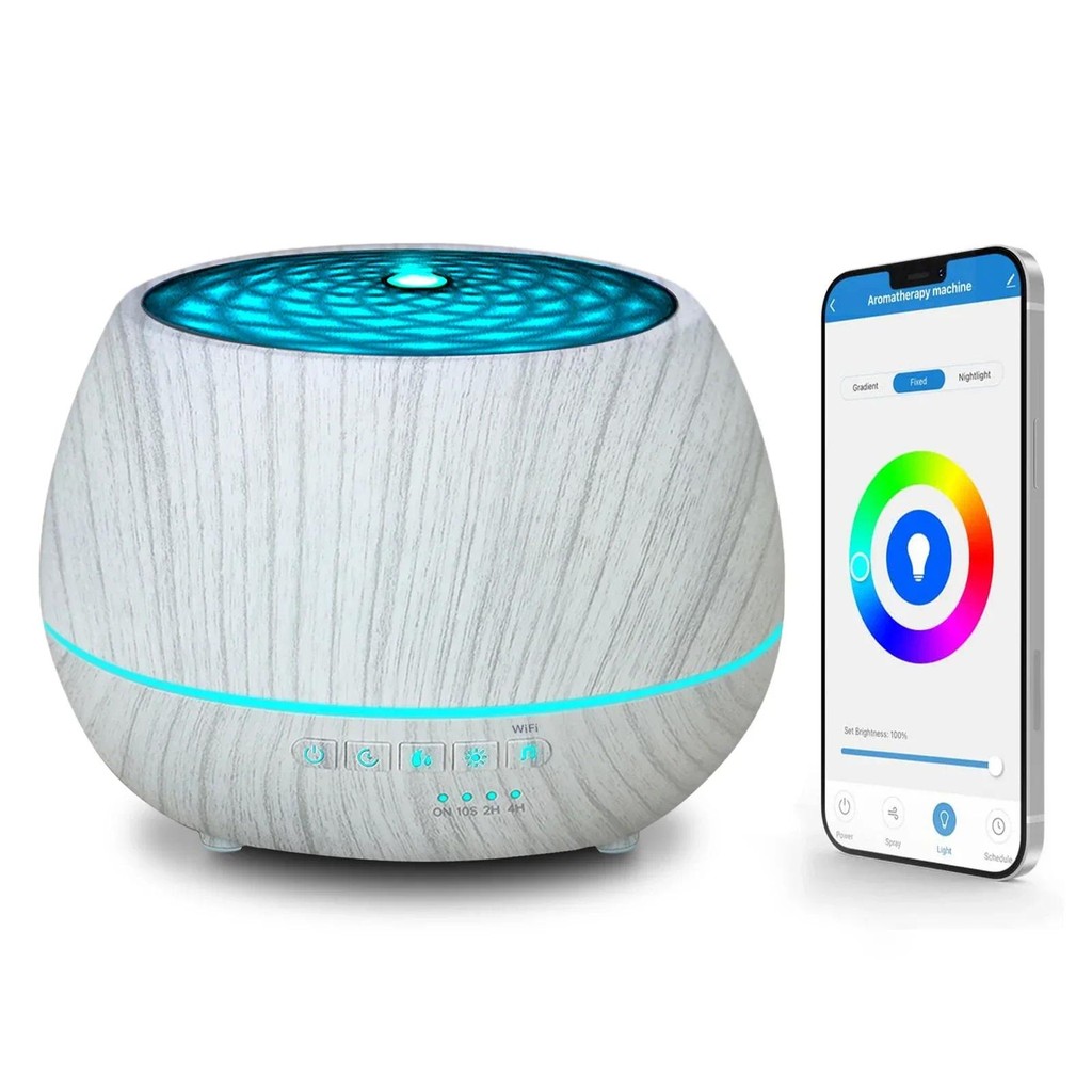 

Tuya Smart WiFi Humidifier Aromatherapy Essential Oil Diffuser 500mL 7 Color LED Night Light Work for Alexa Google Home